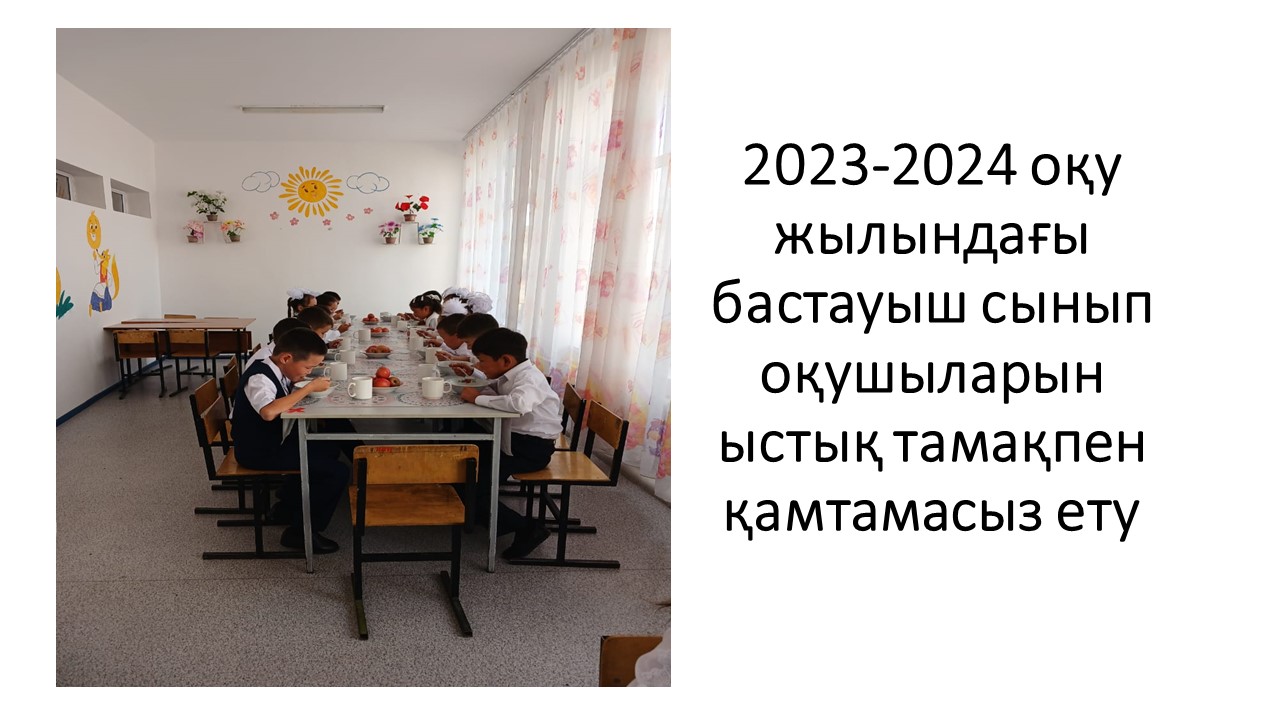 2023-2024 оқу жылында бастауыш сынып оқушыларын ыстық тамақпен қамтамасыз ету